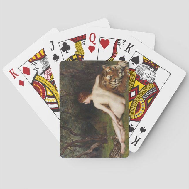 Baraja De Cartas Circe (Woman and Big Wild Cats) (by John Collier) (Reverso)