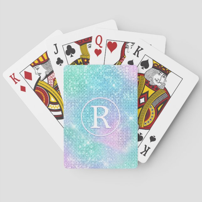 Baraja De Cartas Círculo de monograma blanco DIY 3D, espuma irlande (Reverso)