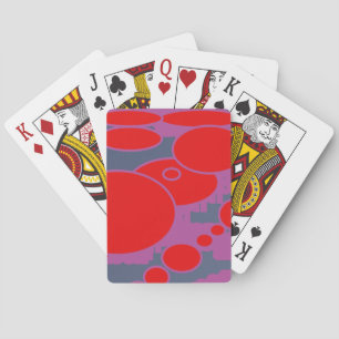 Baraja De Cartas círculo rojo y arte abstracto azul oscuro