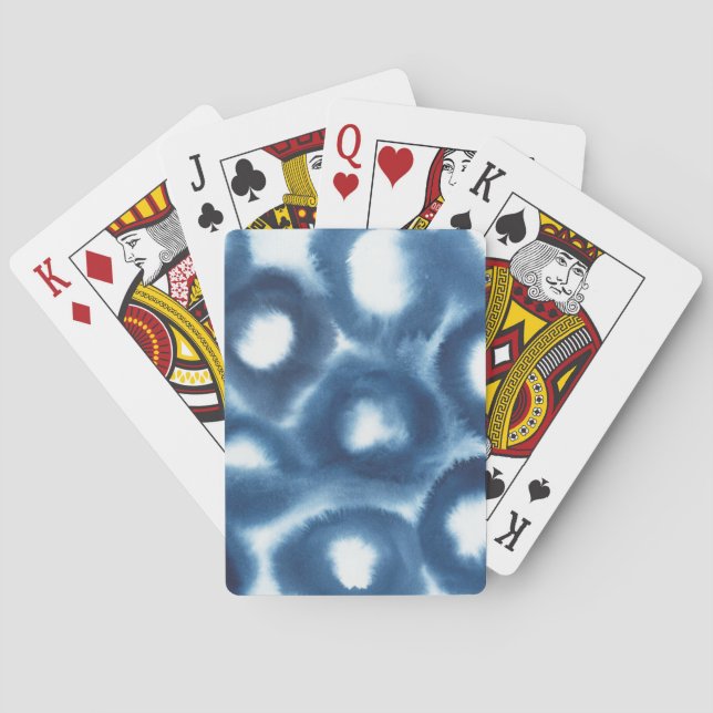 Baraja De Cartas Círculos de impresión de acuarela de Indigio (Reverso)