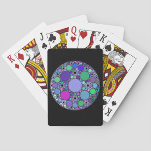 Baraja De Cartas Círculos fractales en verde rosa morado