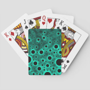 Baraja De Cartas Círculos negros sobre diseño turquesa