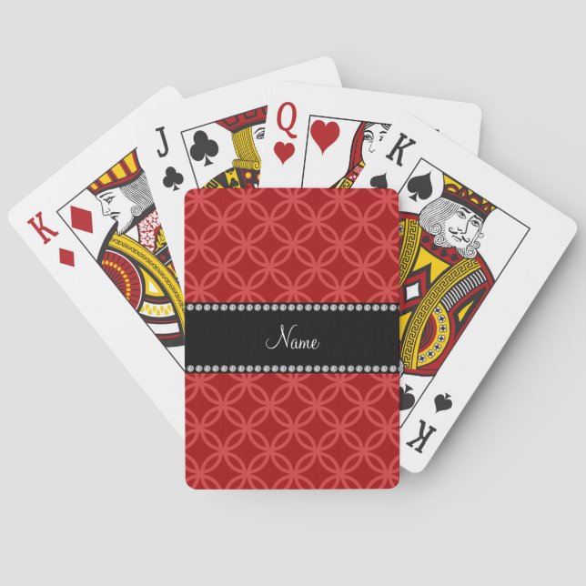 Baraja De Cartas Círculos que entrelazan rojos conocidos (Reverso)