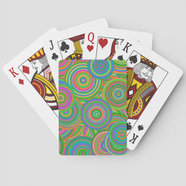 Baraja De Cartas círculos retro (Reverso)