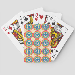 Baraja De Cartas Círculos Retro Estrellas: Textura sin Marea.