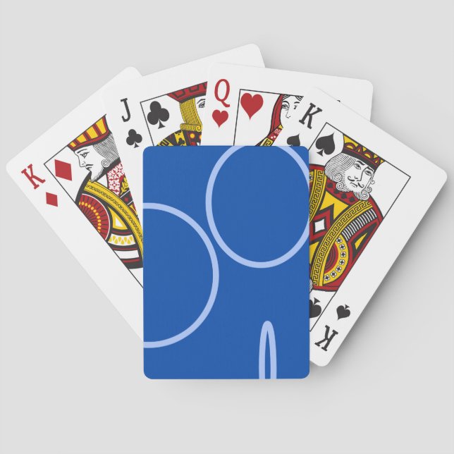 Baraja De Cartas Círculos y bucle en azul (Reverso)