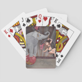 Baraja De Cartas Circus Acrobat Elephant Plantar tarjetas acuarela