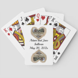 Baraja De Cartas Cisne en el corazón marrón Favor de la boda jugand