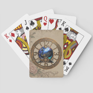 Baraja De Cartas cisne negro de vapor con relojes y marchas.