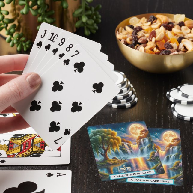 Baraja De Cartas Cisnes a la luz de la luna Juego de pescado Monogr (In Situ)