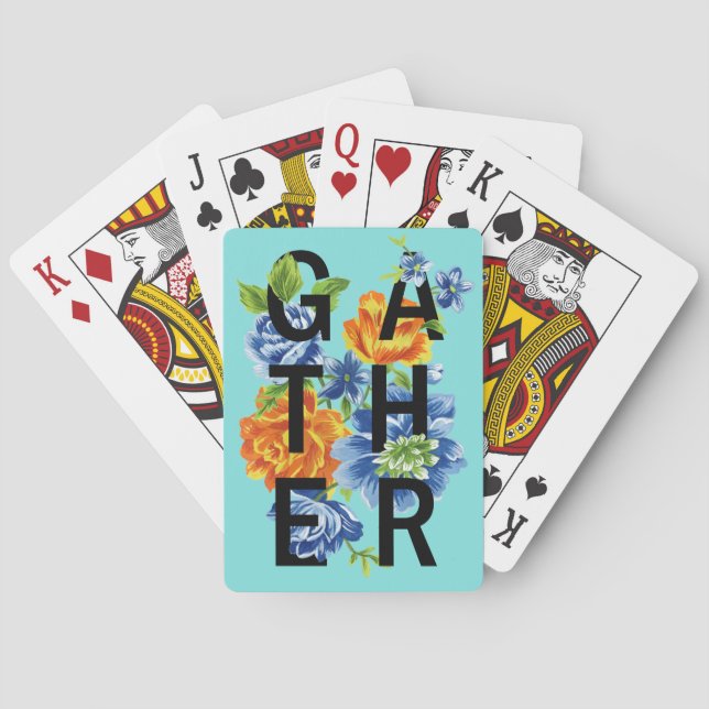Baraja De Cartas Cita de combinación de flores (Reverso)