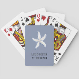 Baraja De Cartas Cita de Estrella de Mar Blanca Azul de Playa