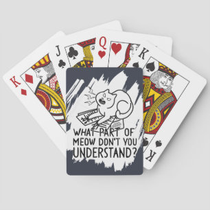 Baraja De Cartas Cita de gato divertida de White Splash
