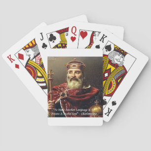 Baraja De Cartas Cita de idiomas famosos y carlomagno