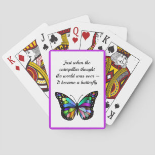 Baraja De Cartas Cita de mariposa inspiradora elegante esperanzador