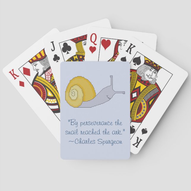 Baraja De Cartas Cita de Perseverence del caracol de Charles (Reverso)