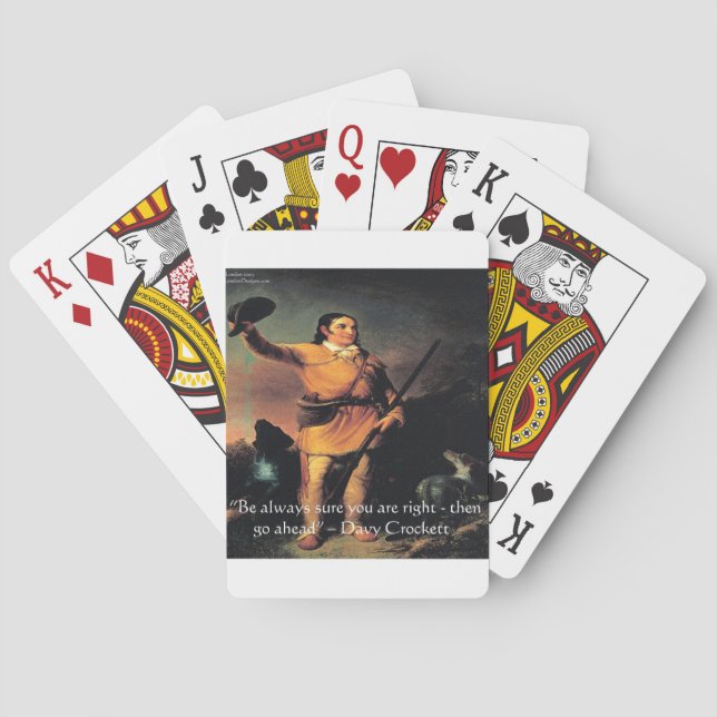 Baraja De Cartas Cita de sabiduría "Adelante" de Davy Crocket (Reverso)