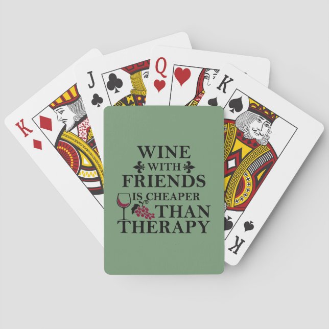 Baraja De Cartas cita de vinos divertidos para los amigos (Reverso)