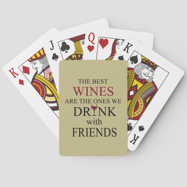 Baraja De Cartas cita de vinos divertidos para los amigos (Reverso)
