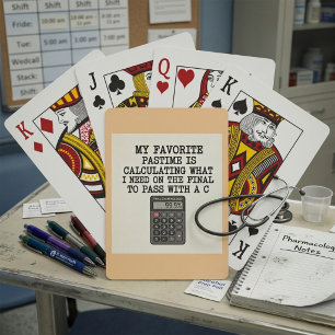 Baraja De Cartas Cita divertida de calculadora de examen final para