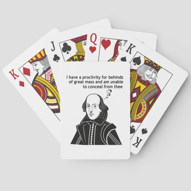 Baraja De Cartas Cita divertida de Shakespeare (Reverso)
