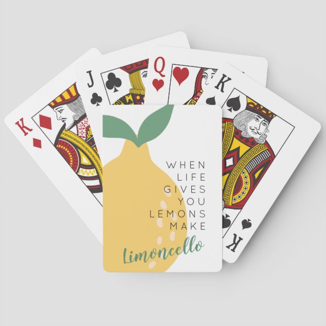 Baraja De Cartas Cita Inspiradora de limón amarillo lindo Limoncell (Reverso)