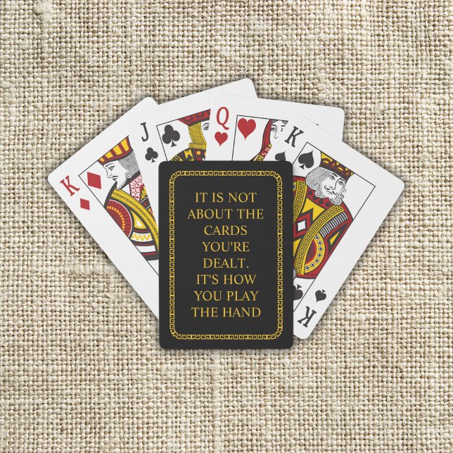 Baraja De Cartas Cita Inspiradora personalizado (Custom Inspirational Quote Black Poker Cards)