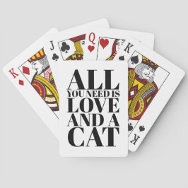 Baraja De Cartas Cita Linda Todo lo que Necesitas es Amor y un Gato