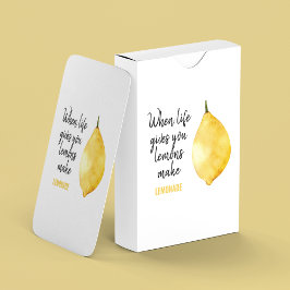 Baraja De Cartas Cita moderna divertida de limón amarillo