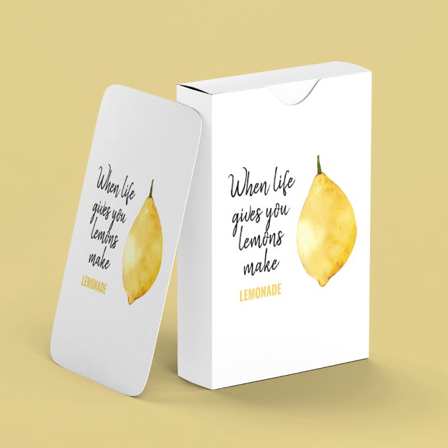Baraja De Cartas Cita moderna divertida de limón amarillo (Subido por el creador)