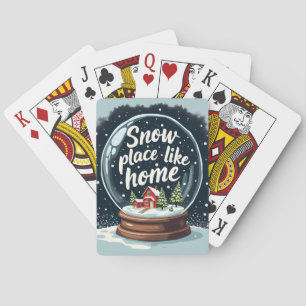 Baraja De Cartas Cita Navideña Lugar Nevado Como el Hogar