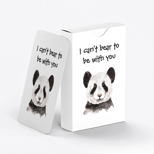 Baraja De Cartas Cita Romántica Moderna Con Panda Blanco Y Negro (Subido por el creador)