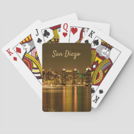 Baraja De Cartas Cityscape Skyline Night California San Diego
