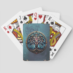 Baraja De Cartas Ciudad a la sombra del lujoso árbol de la vida.