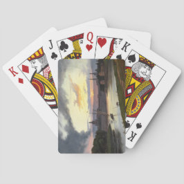 Baraja De Cartas Ciudad de Dresden al atardecer (Paisaje alemán)