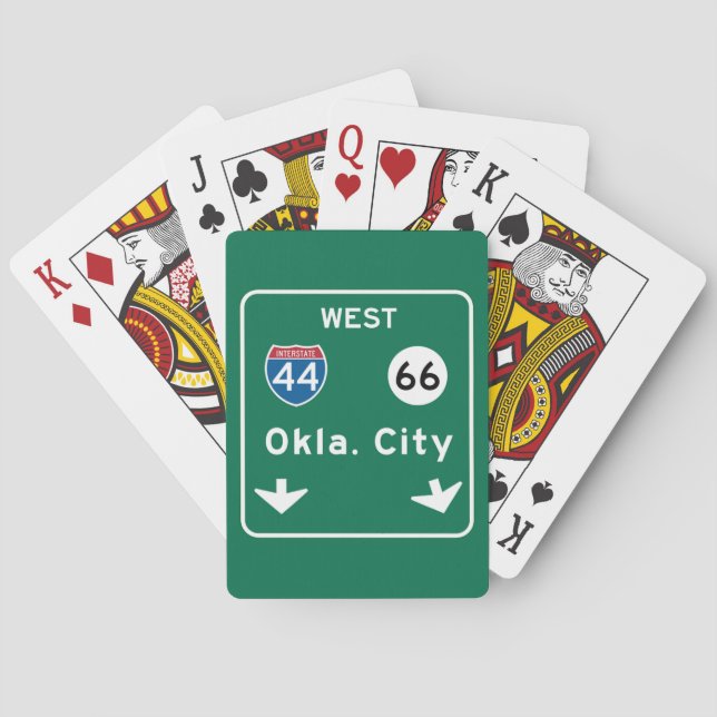 Baraja De Cartas Ciudad de Oklahoma, Rótulo OK Road (Reverso)