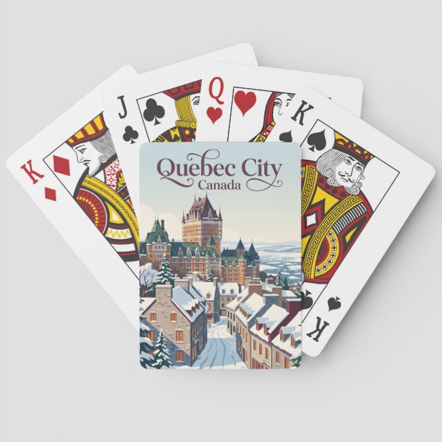 Baraja De Cartas Ciudad de Quebec Canadá (Reverso)