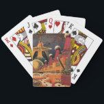 Baraja De Cartas Ciudad futurista de ciencia ficción vintage con co<br><div class="desc">Ilustración vintage de viaje y transporte con imagen de ciencia ficción que presenta un clásico entorno urbano retro de ciencia ficción de cómic con una ciudad del futuro. Los edificios arquitectónicos tienen forma de conos y los vehículos vuelan por el cielo como pájaros mientras las multitudes de personas se mueven...</div>
