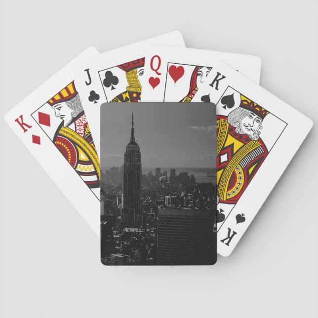 Baraja De Cartas Ciudad Nueva York Blanca y Negra (Reverso)