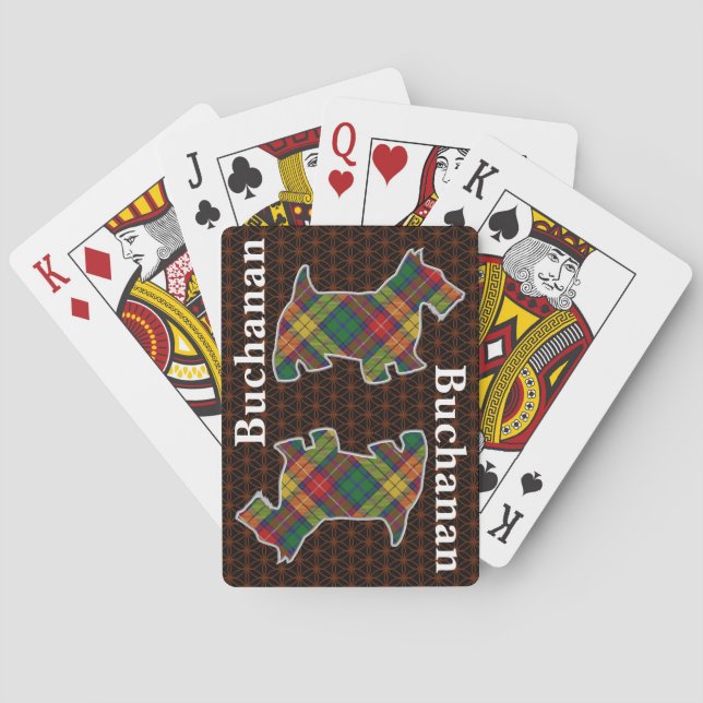 Baraja De Cartas Clan Buchanan Tartan Scottish Terrier Edition (Reverso)