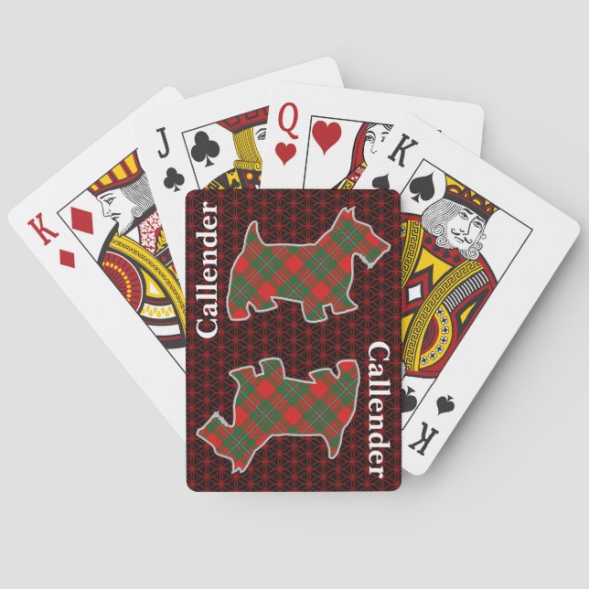 Baraja De Cartas Clan Callender Tartan Scottish Terrier Edition (Reverso)