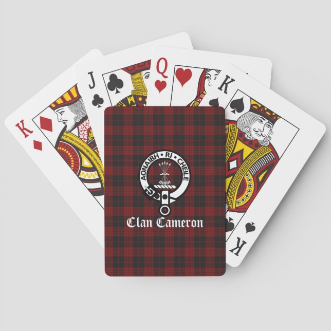 Baraja De Cartas Clan Cameron Escudo Badge & Tartán (Reverso)