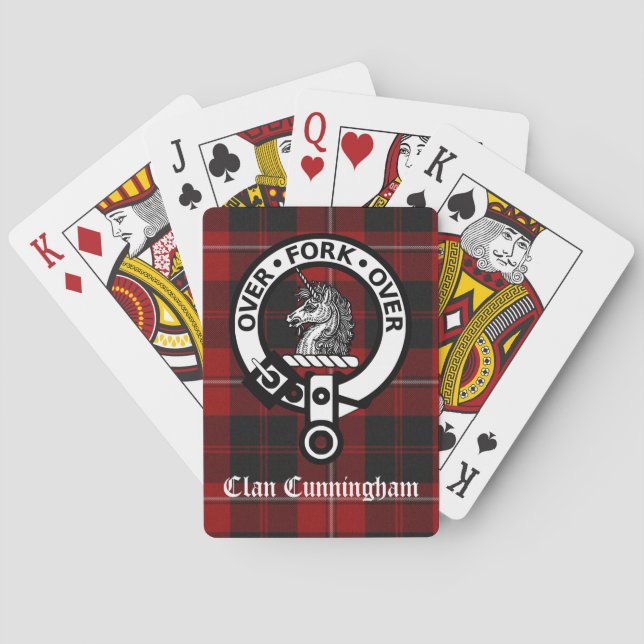 Baraja De Cartas Clan Cunningham Escudo Badge y Tartán (Reverso)