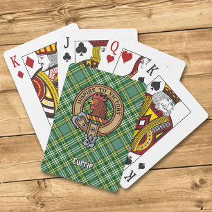 Baraja De Cartas Clan Currie Rooster Escudo sobre Tartán