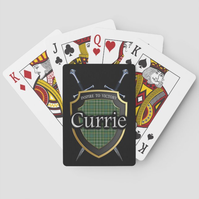 Baraja De Cartas Clan Currie Tartan Shield & Swords (Reverso)
