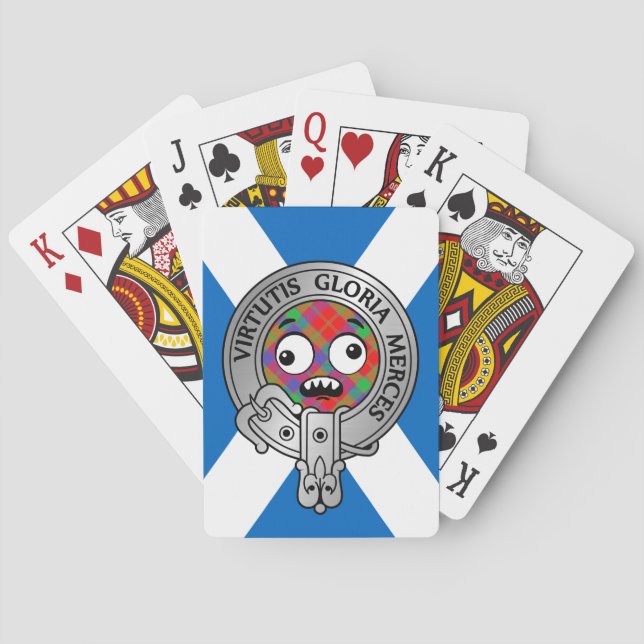 Baraja De Cartas Clan Donnachaidh | Robertson Escudo y Tartan Bicyc (Reverso)