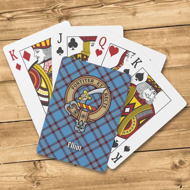 Baraja De Cartas Clan Elliot Escudo sobre el antiguo tartán (Subido por el creador)