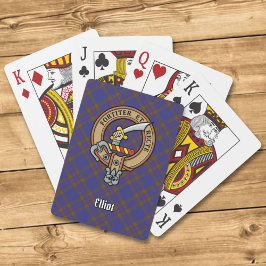 Baraja De Cartas Clan Elliot Escudo sobre el tartán moderno