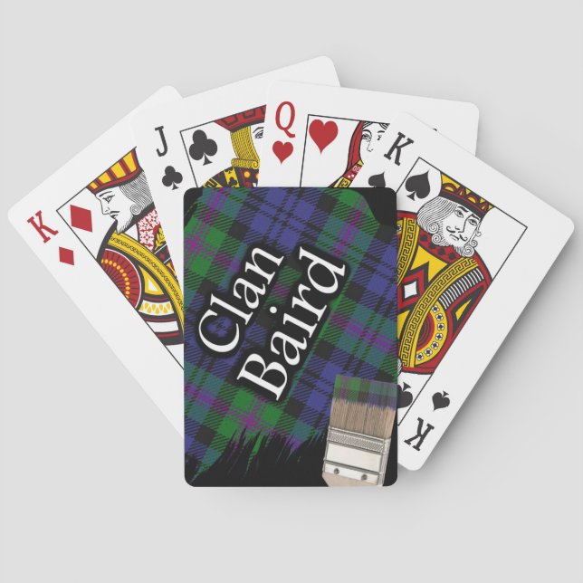 Baraja De Cartas Clan escocés Baird Tartan Paint Brush (Reverso)