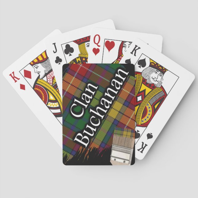 Baraja De Cartas Clan escocés Buchanan Tartan Paint Brush (Reverso)